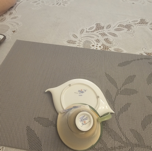 Franz Dragonfly tea cup and saucer FZ00212 made in china Singed by Franz - Picture 7 of 10